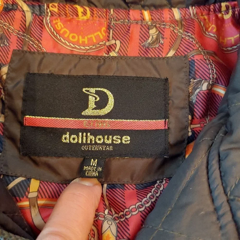 Dollhouse girls jacket size M dark green